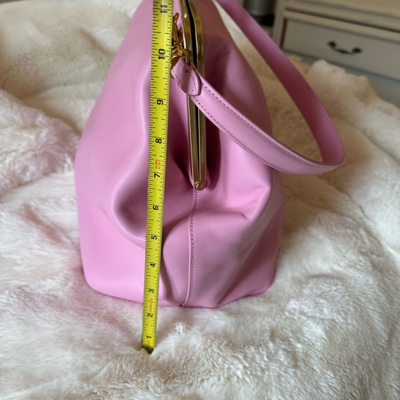 🧁🍡LARGE LEATHER PINK KISS LOCK BAG🍡🧁NEVER USED - Picture 8 of 8